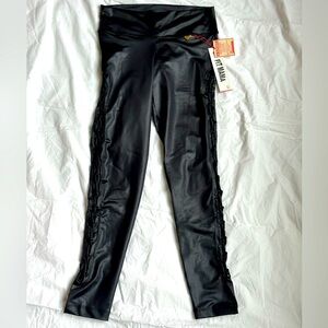 FitMama Women’s Leggings NWT - Shiny Black - Open Sides - M